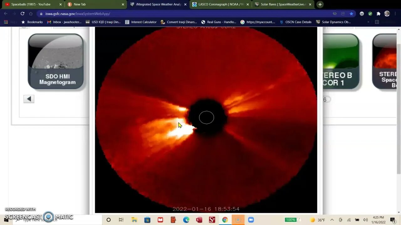 Long term C Flare, inbound plasma