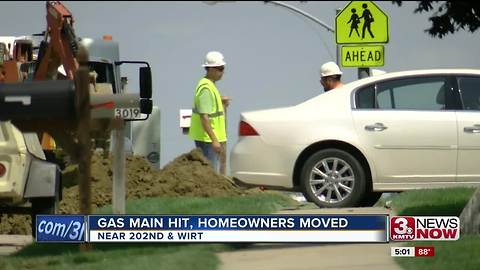 Gas line struck near 202nd and Wirt