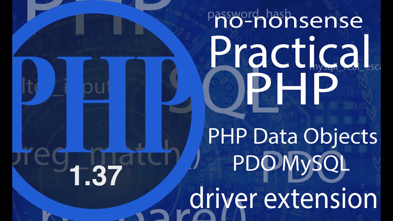 video #37 - Advance PHP | PDO (PHP Data Objects)