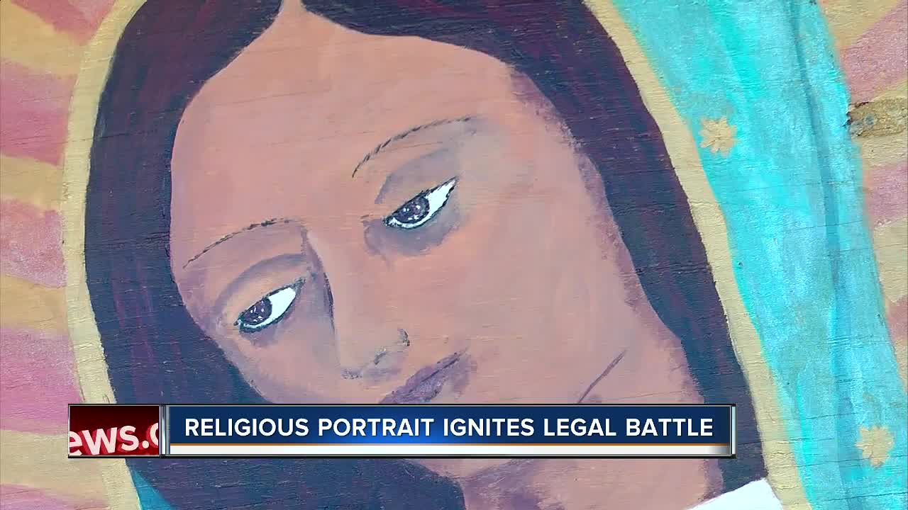 Legal battle brews over painting of Virgin Mary in window at Bradenton mobile home park