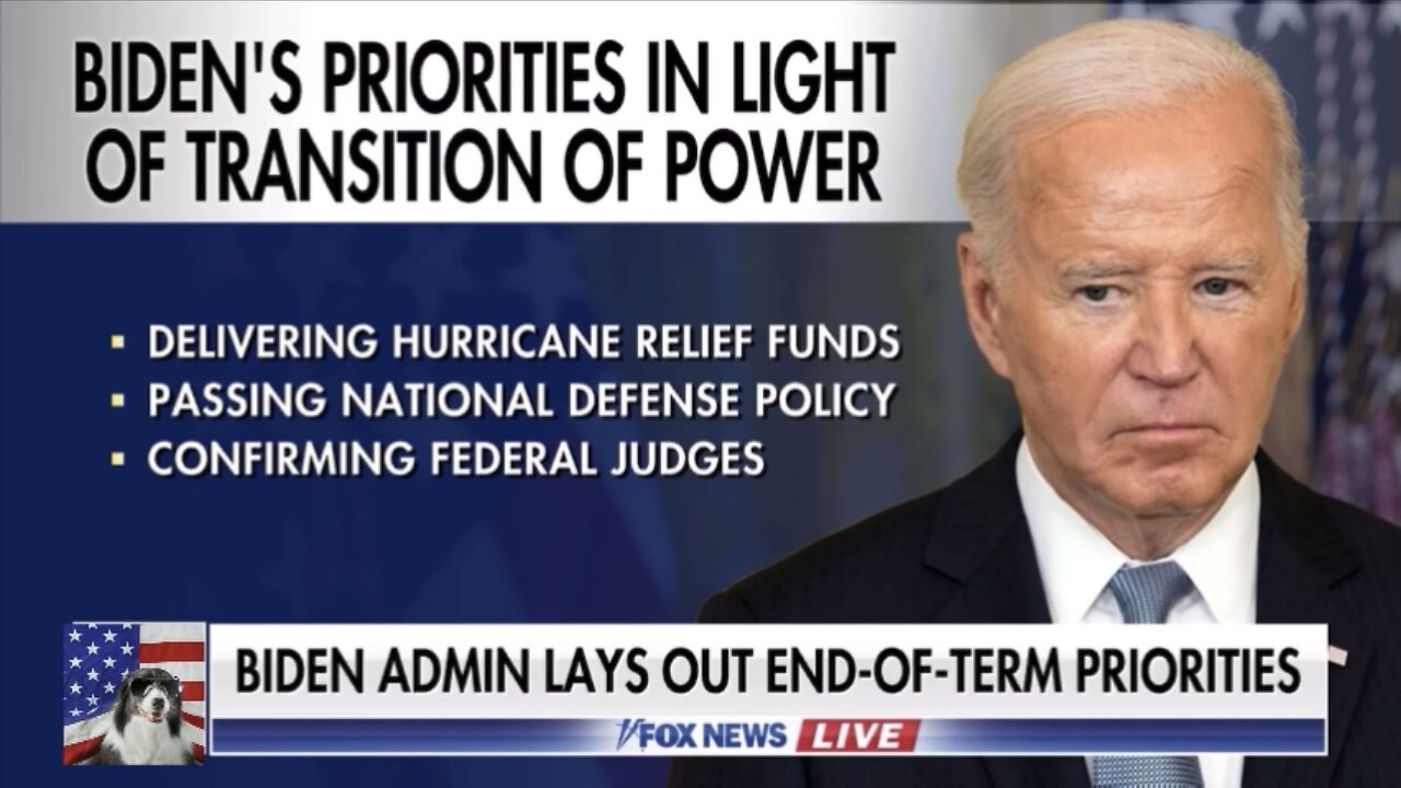 Biden prepares to hand power over to Trump, lays out end of term priorities (11/10/24)