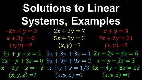 Solving Linear Systems, Examples - Linear Algebra