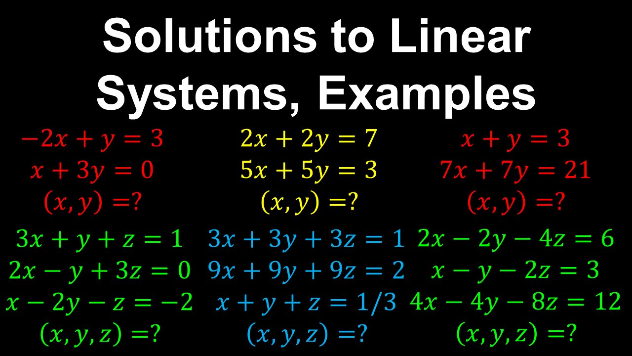 Solving Linear Systems, Examples - Linear Algebra