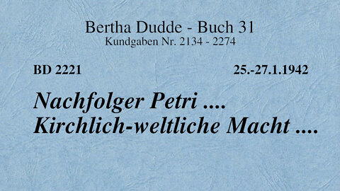 BD 2221 - NACHFOLGER PETRI .... KIRCHLICH- WELTLICHE MACHT ....