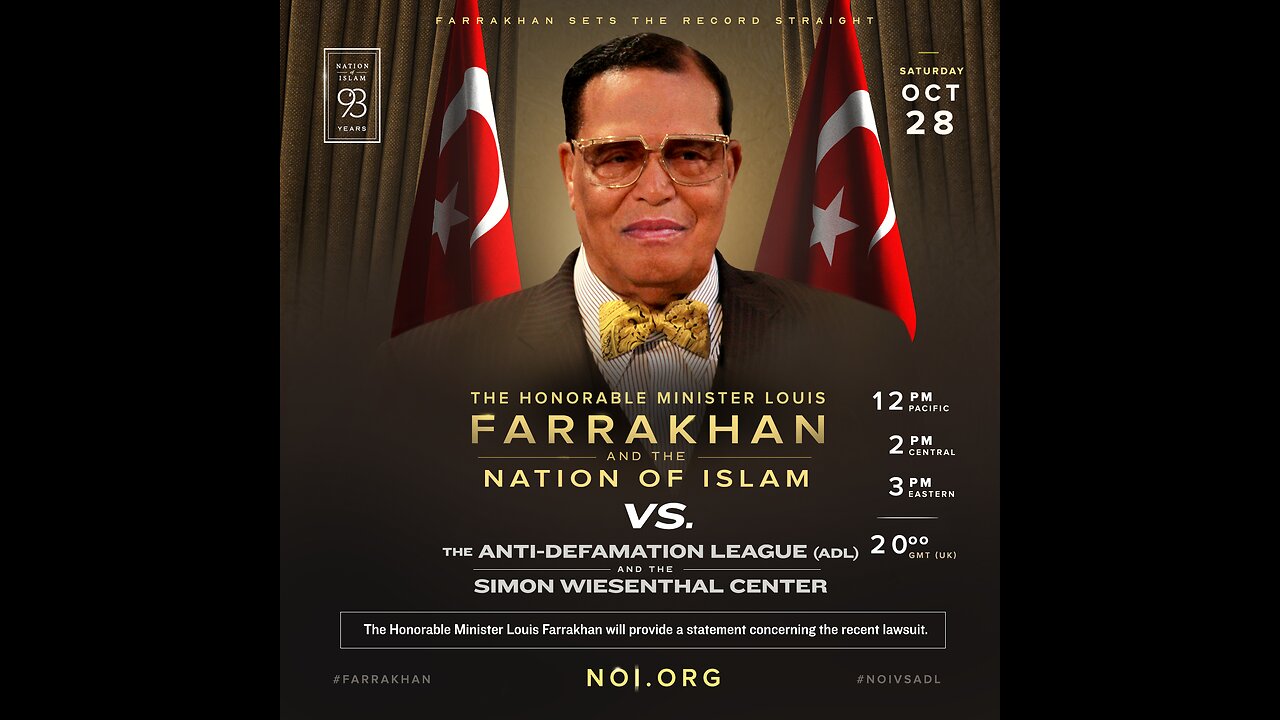 Statement on ADL Lawsuit by Minister Louis Farrakhan