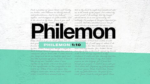 Paul Appeals to Philemon