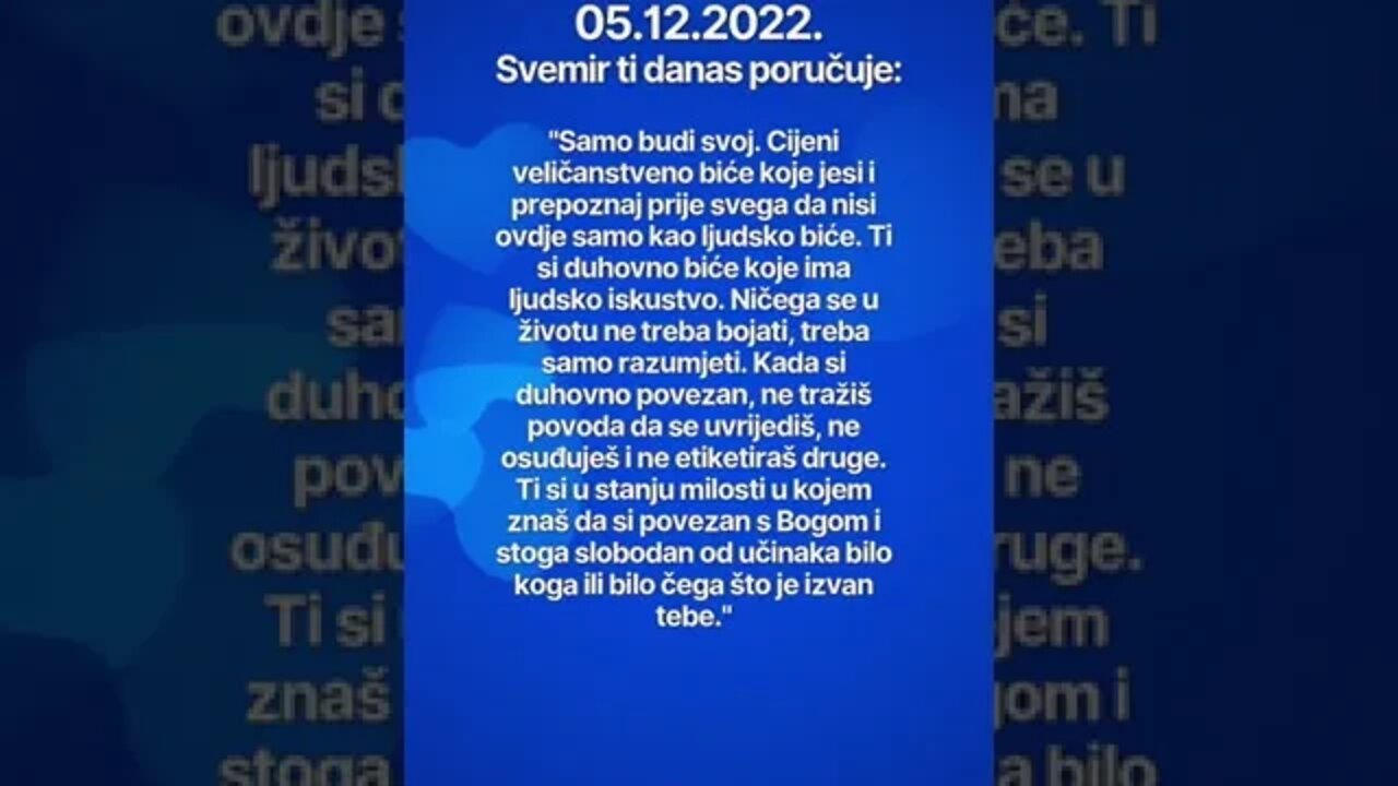 Poruka Svemira 05.12.2022. 💙