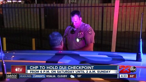 CHP to hold DUI checkpoint this weekend