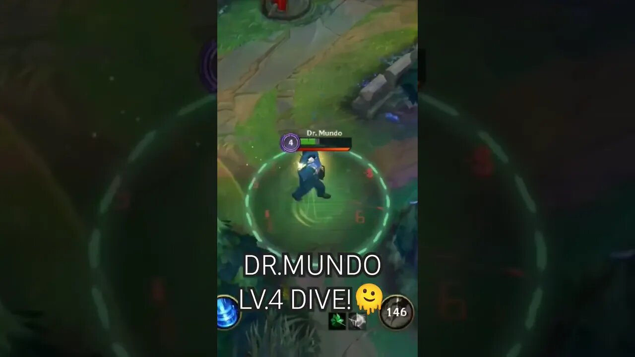 EPIC DIVE! WHEN YOU THOUGHT YOU WERE SAFE.. #drmundo #wildriftgameplay #divertido #shorts #ranked