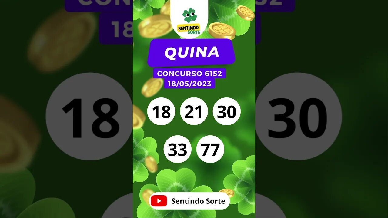 🍀 Resultado QUINA 6152 | 18/05/23 | Sentindo Sorte #shorts