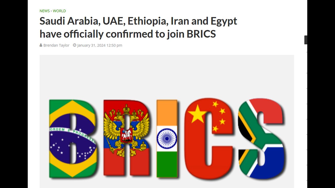 #64: Saudi Arabia Joins BRICS = Death of U.S. $ / J. Podesta to White House Jan. 30, 2024