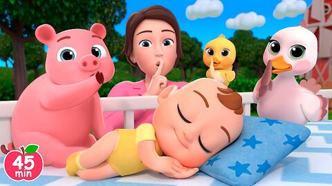 Sleep with Animal Babies | Hush Little Baby (Farm Version) +More Lalafun Nursery Rhymes & Kids Songs