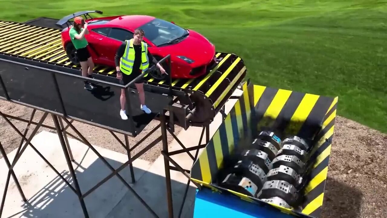 Lamborghini vs World's Largest Shredder: MrBeast's Ultimate Destruction Challenge!