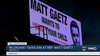 Billboard made of Matt Gaetz in Hub City Florida