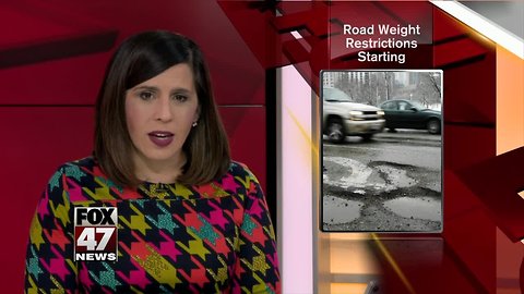 Road weight restrictions starting Friday