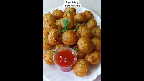 Super crispy potato footballs