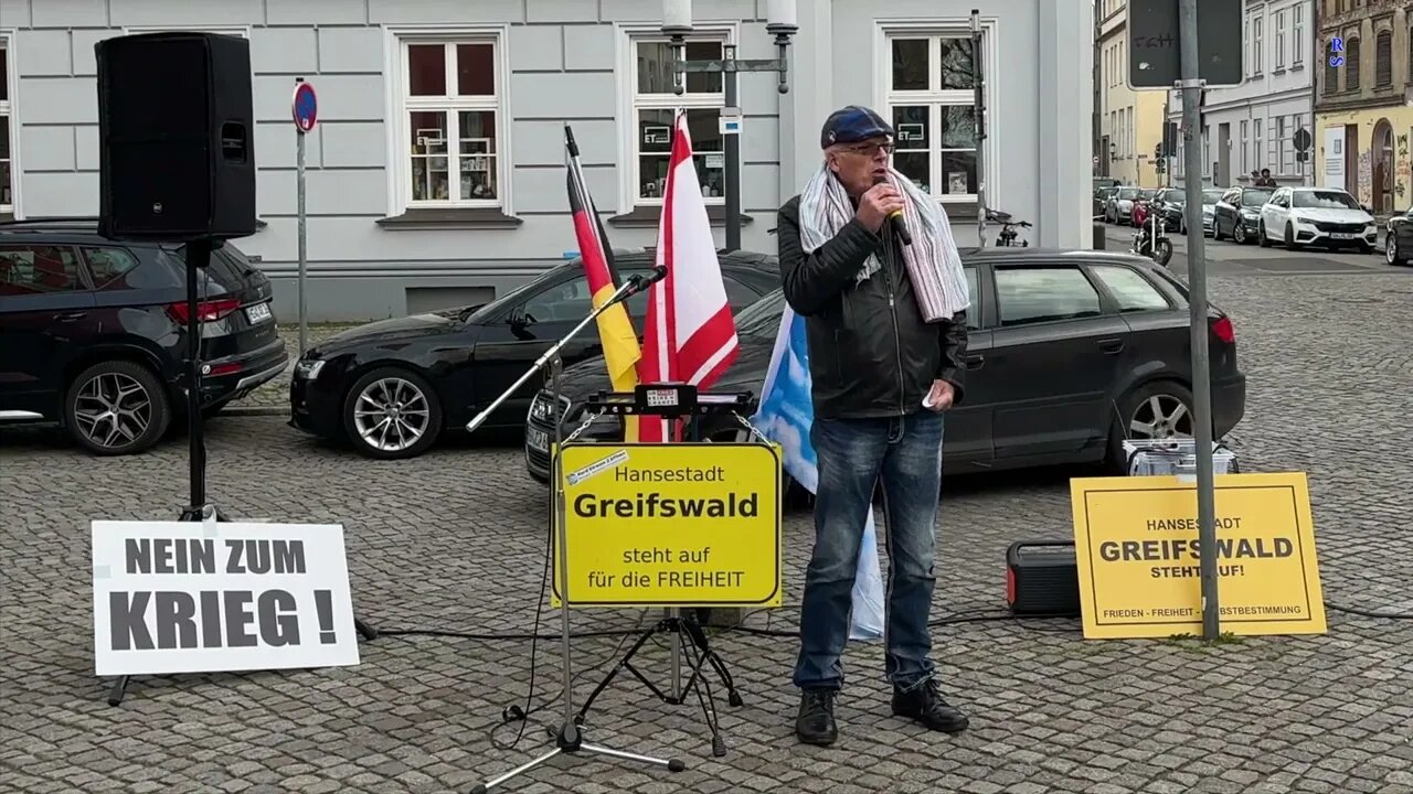 Greifswald - Hier und heute Handtuch Heiko seine erste Rede im Mai 01-05-2023