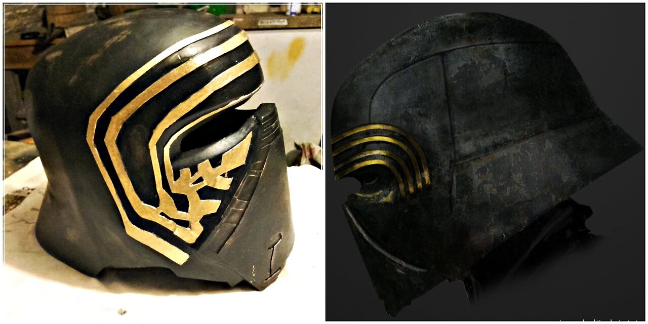 Kylo Ren Concept Art Gold Helmet Tutorial (2016)