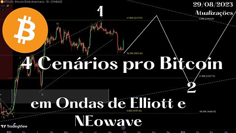 Bitcoin - 4 Cenários em Ondas De Elliott e NEowave 29/08/23