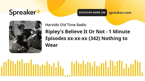Ripley's Believe It Or Not - 1 Minute Episodes xx-xx-xx (342) Nothing to Wear
