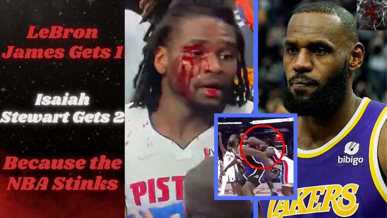 LeBron James, Throws Illegal Elbow at Isaiah Stewart, Skates For Drawing Blood