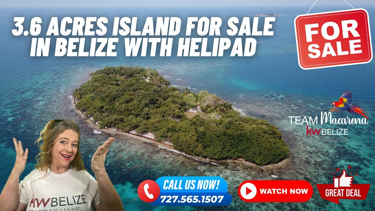 3.6 Acres Island For Sale in Belize with Helipad