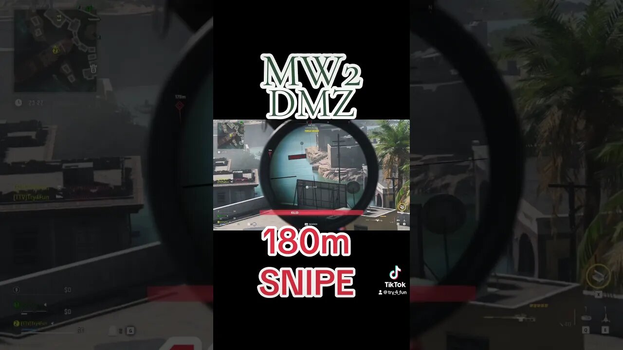 I must be hacking, CLEAN 180m Snipe! #mw2 #sniper #gaming