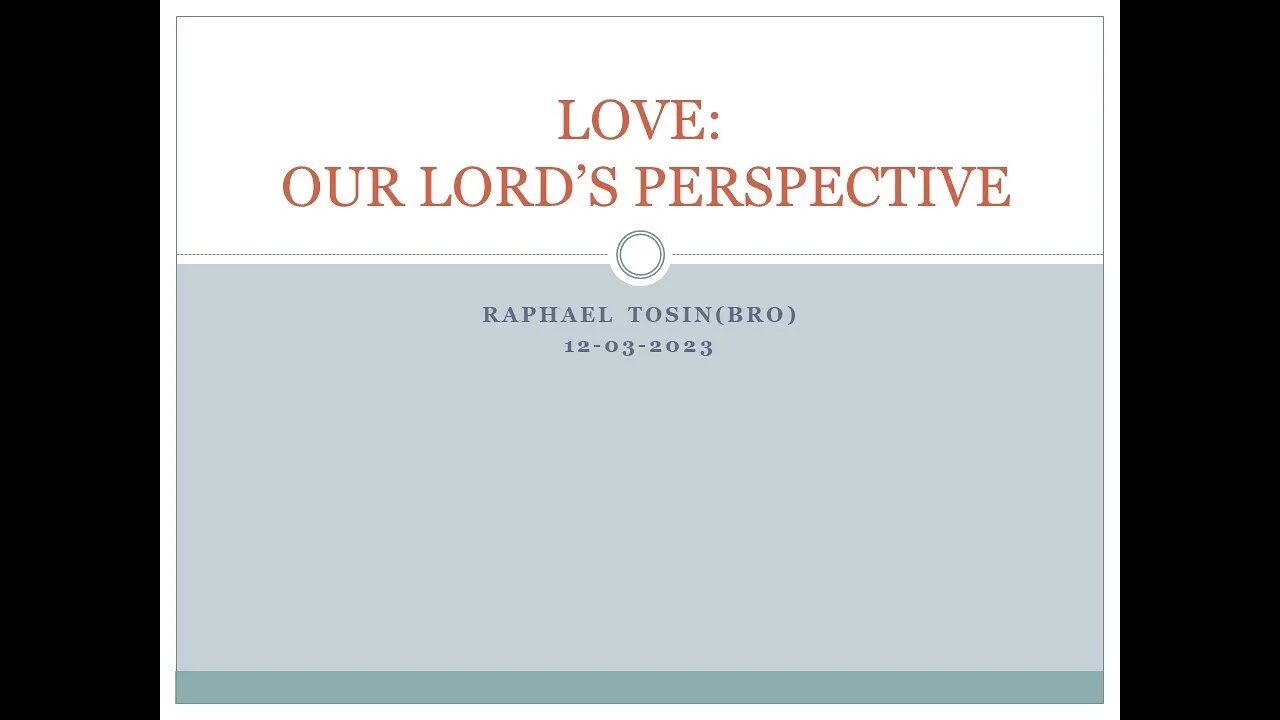 Sermon: LOVE | Bro Raphael