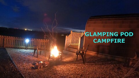 Campfire at a glamping pod