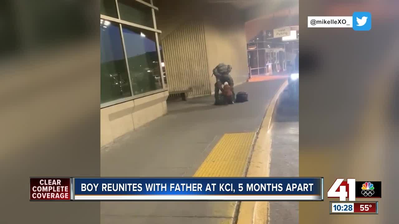 Boy reunites with father at KCI, 5 months apart