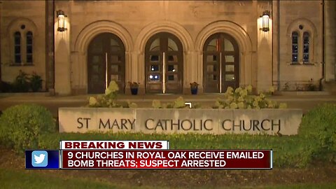 9 Royal Oak churches receive bomb threats, 33-year-old resident arrested