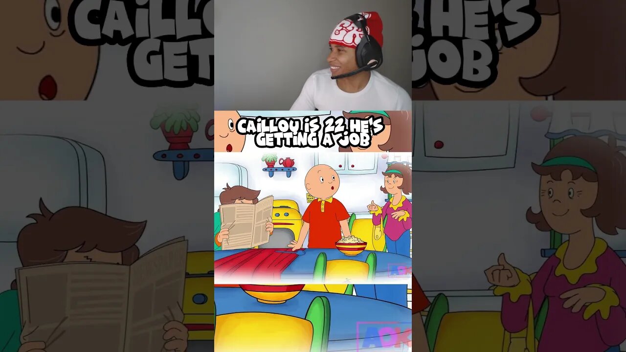 Caillou gets a JOB (animations: AOK) #shorts #animation #funny #meme #kingk3rr #flashgitz #reaction