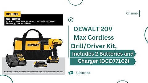 DEWALT 20V Max Cordless Drill/Driver Kit, Includes 2 Batteries and Charger (DCD771C2)