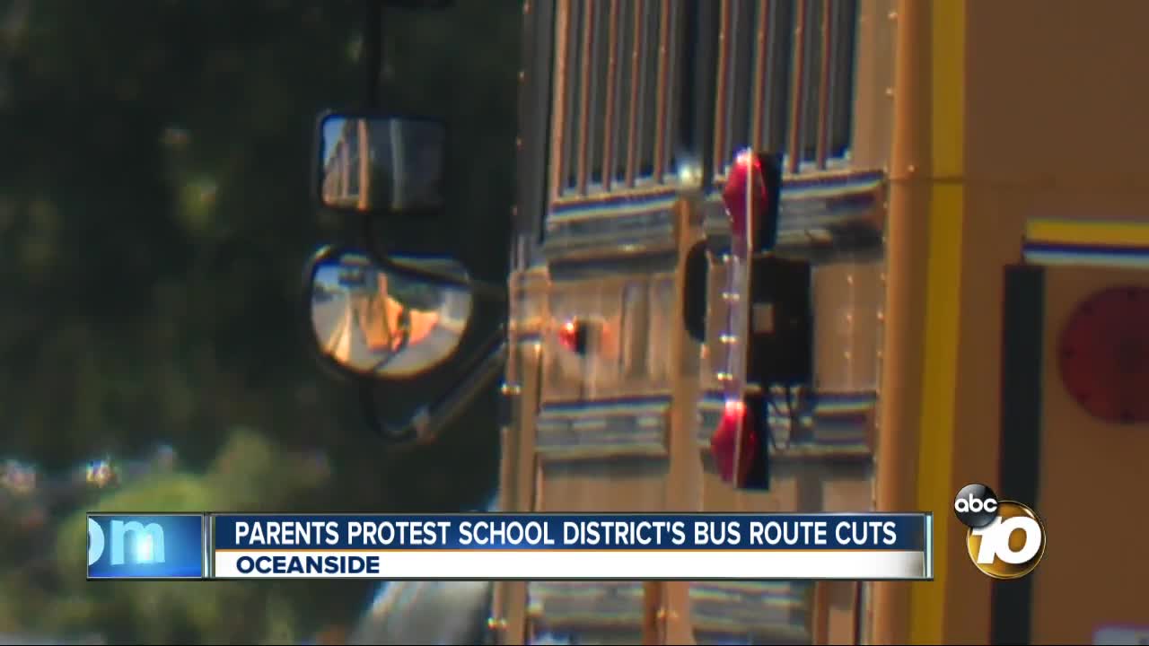 Oceanside parents protest district bus route cuts