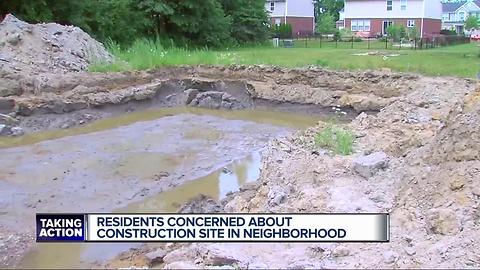 Residents concerned about construction site in neighborhood