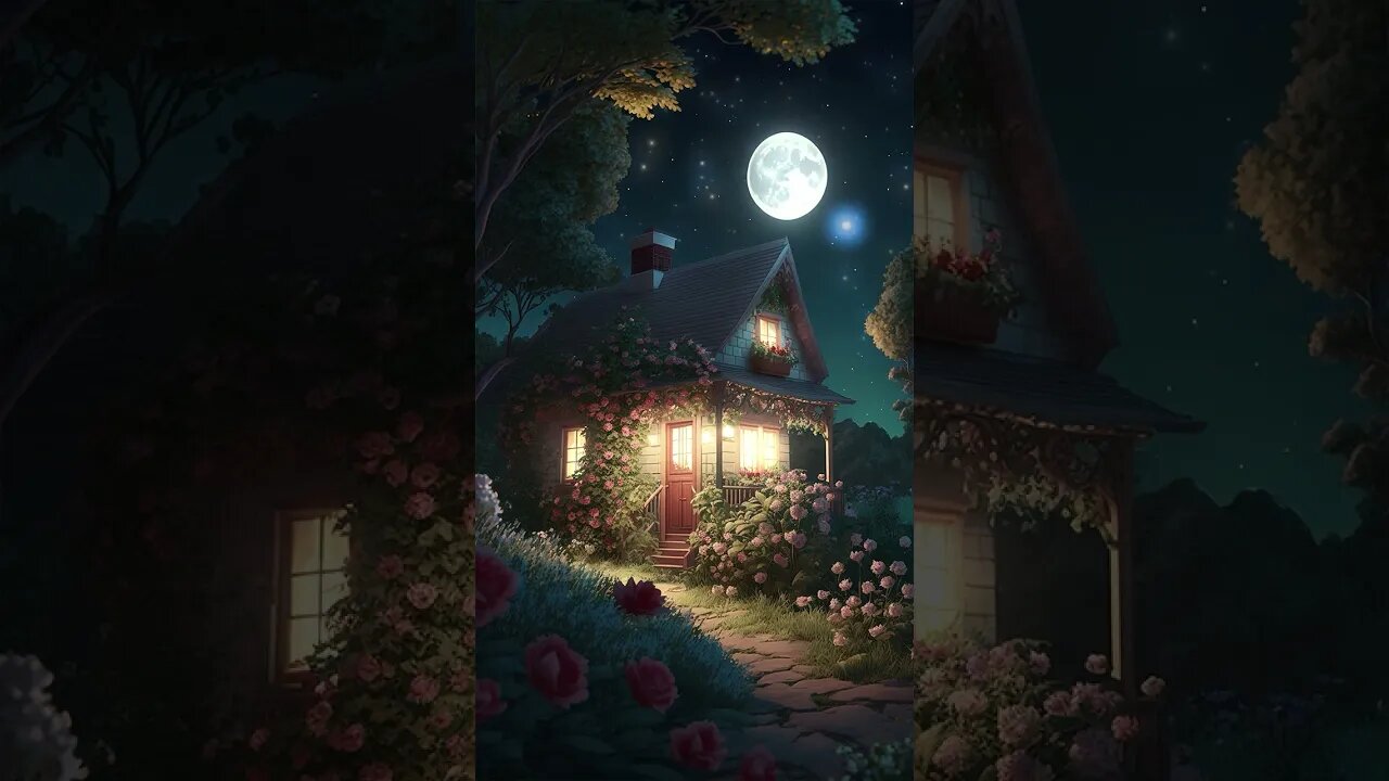 #relaxingmusic #moonlight #moon #night #ringtone #landscape #nature #digitalart #house #home