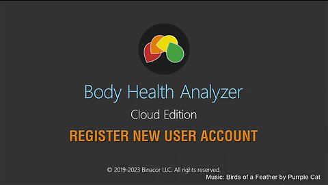 Body Health Analyzer | New Account Registration