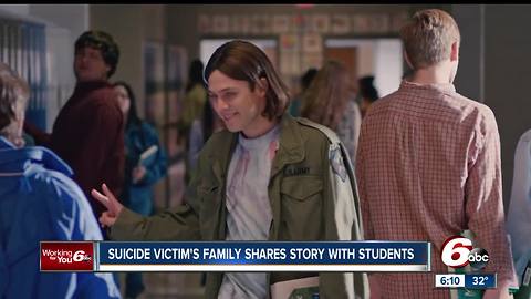 Suicide victims family shares story with Indiana students