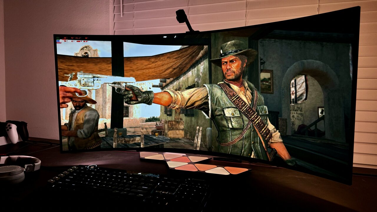 Red Dead Redemption with Mods is BEAUTIFUL on a 45" LG UltraWide OLED | BEST Gaming Monitor with HDR