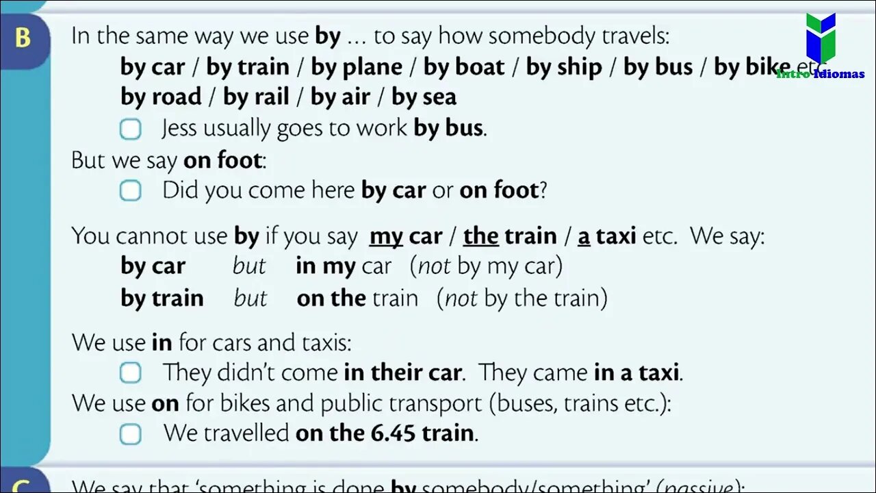 128 - English preposition BY - ENGLISH GRAMMAR IN USE - Unit 128 - Intermediate