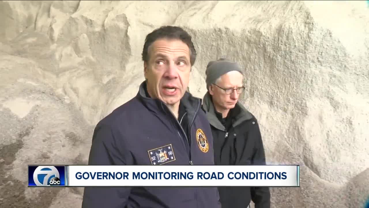 Governor Cuomo tours ice covered roads