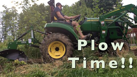 First Time Pulling Plow on John Deere 2032R