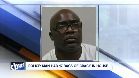 Police: man had 17 bags of crack in house