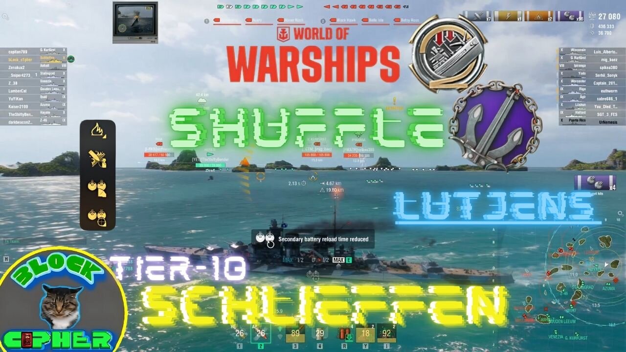 Shuffle//Tier-10 SCHLIEFFEN//German Battleship//Gunther Lutjens//update 13.9 | World of Warships