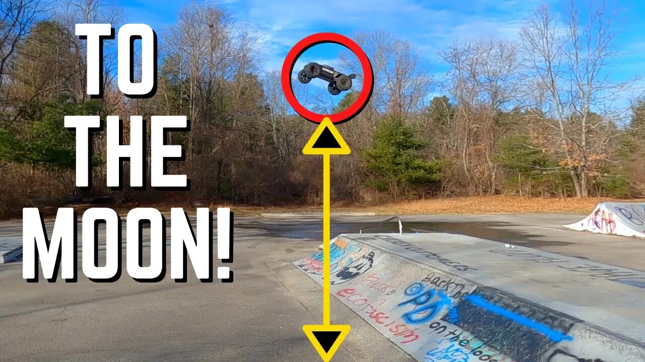 Sending the Arrma Kraton EXB at my local skate park before work.