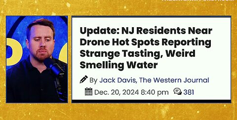 Top 5 Weekend News Stories [Residents Near Drone Hot Spots Report Strange Taste and Smell of Water]