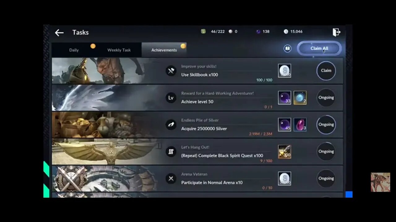 EVERYDAY LOTS TASK 10 HOUR AND MORE AT BLACK DESERT MOBILE SERVER AMERICA !