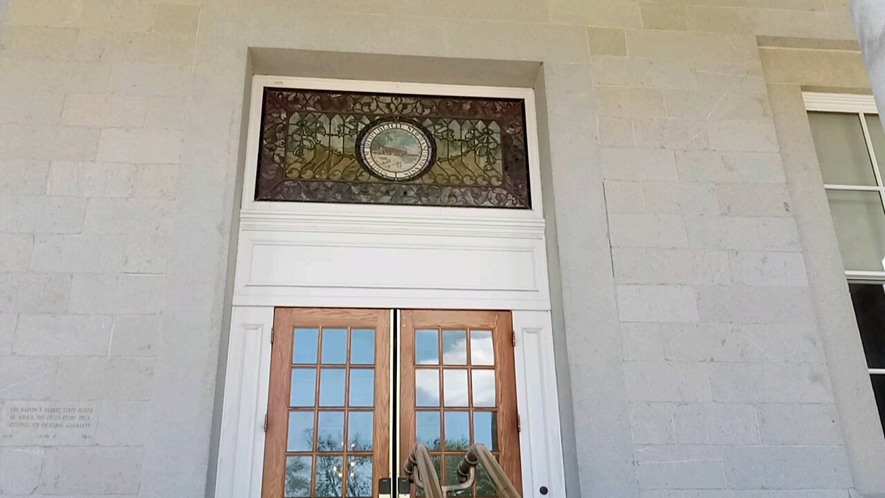 The front doors of the one building