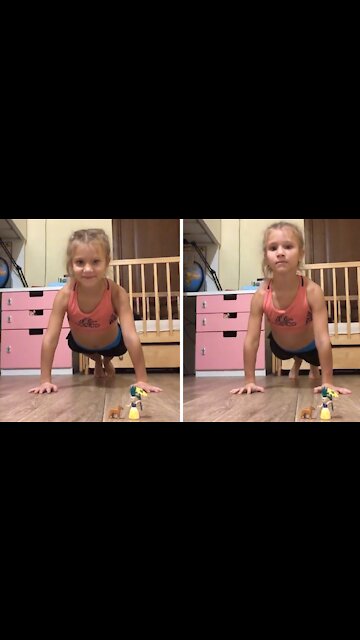 Little Girl Shows Off Her High-energy Workout Routine