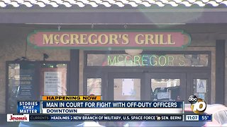 Man in court for fight with off-duty officers